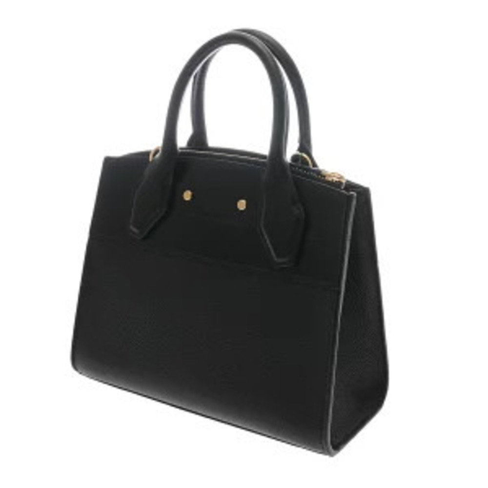 Louis Vuitton Leather Calf Noir Steamer Handbag Black City